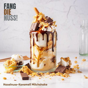 Haselnuss Karamell Milchshake fang die nuss