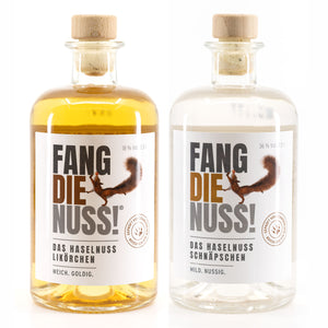 fang die nuss geschenk set haselnuss likör schnaps