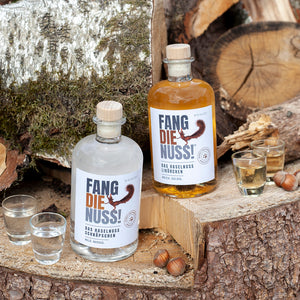 fang die nuss geschenk set haselnuss likör schnaps baum
