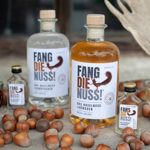 fang die nuss haselnuss likör schnaps mini set 